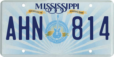 MS license plate AHN814