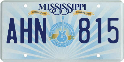 MS license plate AHN815