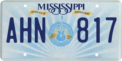 MS license plate AHN817