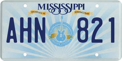 MS license plate AHN821