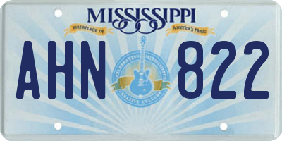 MS license plate AHN822