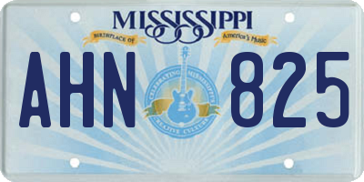 MS license plate AHN825