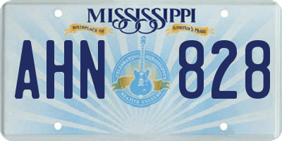 MS license plate AHN828