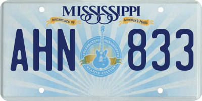MS license plate AHN833