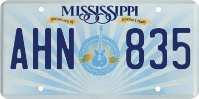 MS license plate AHN835