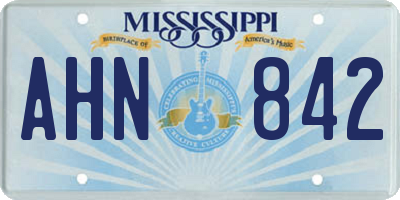 MS license plate AHN842