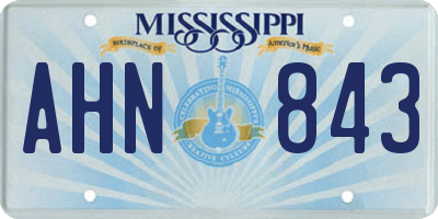MS license plate AHN843