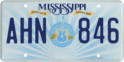 MS license plate AHN846