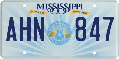 MS license plate AHN847