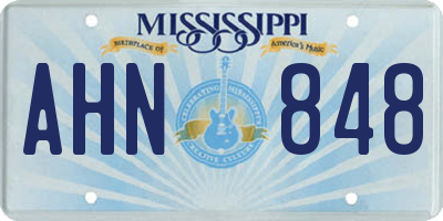 MS license plate AHN848