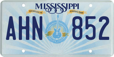 MS license plate AHN852