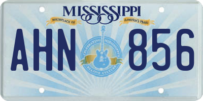 MS license plate AHN856