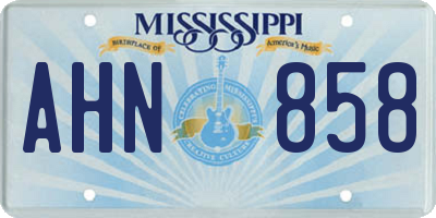 MS license plate AHN858