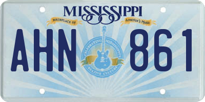 MS license plate AHN861