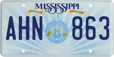 MS license plate AHN863