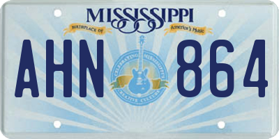 MS license plate AHN864