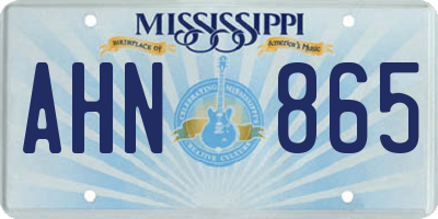 MS license plate AHN865