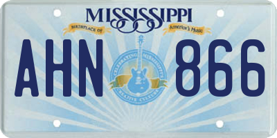 MS license plate AHN866
