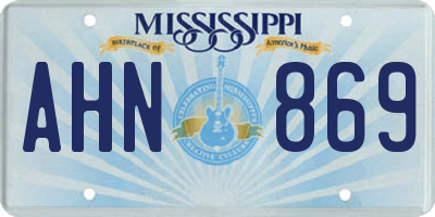 MS license plate AHN869
