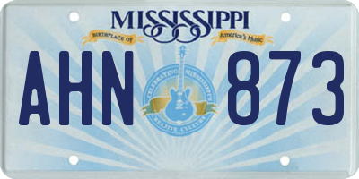 MS license plate AHN873