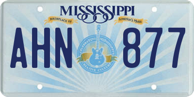 MS license plate AHN877