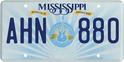 MS license plate AHN880