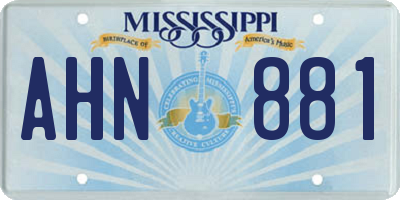 MS license plate AHN881