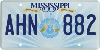MS license plate AHN882