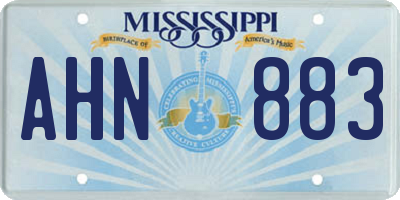 MS license plate AHN883