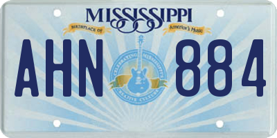 MS license plate AHN884