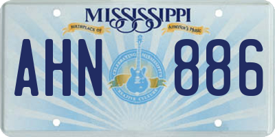 MS license plate AHN886