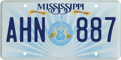 MS license plate AHN887