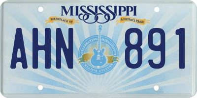 MS license plate AHN891