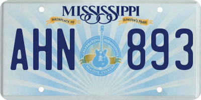 MS license plate AHN893
