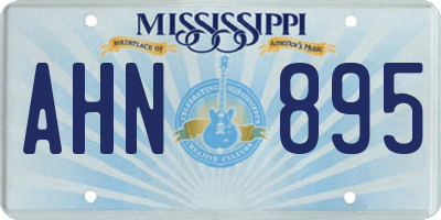 MS license plate AHN895