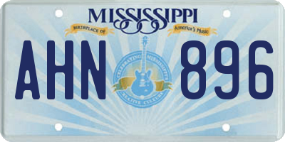 MS license plate AHN896