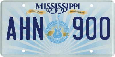 MS license plate AHN900