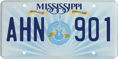 MS license plate AHN901