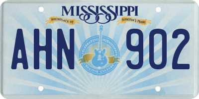 MS license plate AHN902