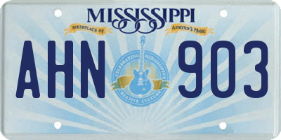 MS license plate AHN903