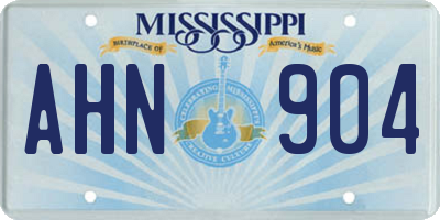 MS license plate AHN904