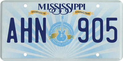 MS license plate AHN905