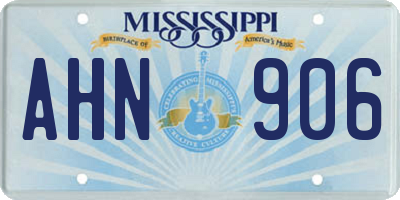 MS license plate AHN906