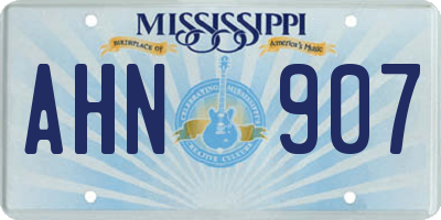MS license plate AHN907