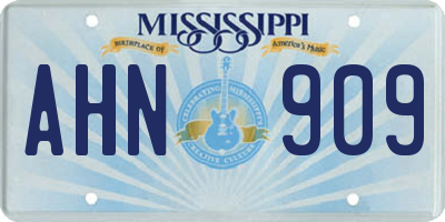 MS license plate AHN909
