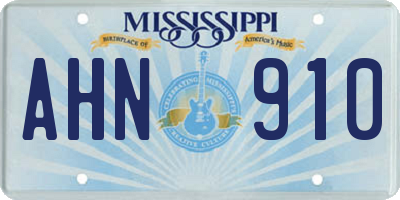MS license plate AHN910