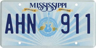 MS license plate AHN911