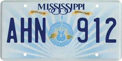 MS license plate AHN912