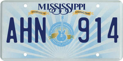 MS license plate AHN914