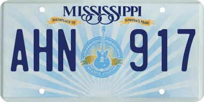MS license plate AHN917